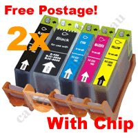Any 10 Com. PGI5BK CLI8BK/C/M/Y/PC/PM Ink Cartridges With Chip